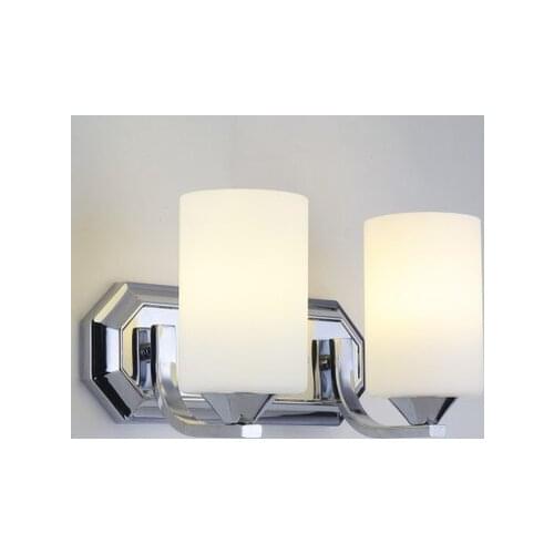 LED Cold / Warm / Plug-in Type Frosted Glass Single/Double Head Wall Sconce, Chrome Finish Wall Lamp for Bedroom Indoor Lighting