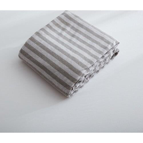 1 Piece 100% Cotton Housse de couette Single Double Queen King Size Duvet Cover Jersey Knitted Quilt Covers Brown Stripes