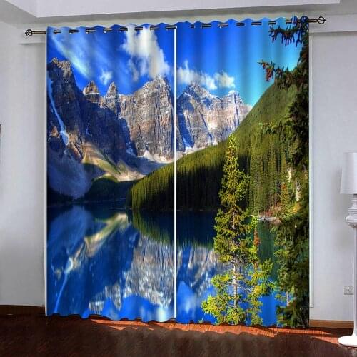 3D Curtain Photo Custom Size Natural alpine scenery Curtains For Bedroom Curtains For Living Room Decorative Curtain