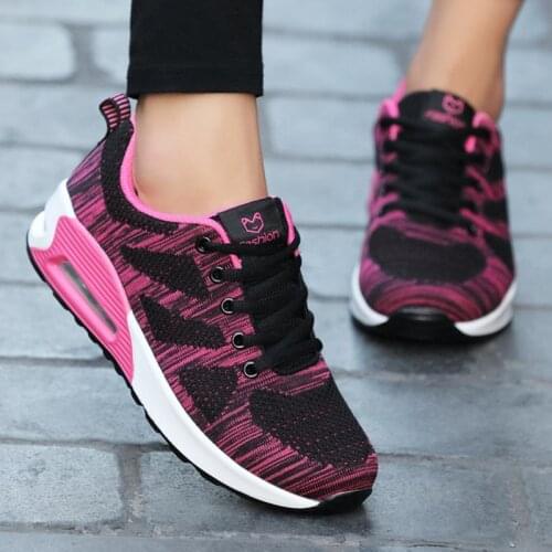Increase Height Running Shoes For Women Sneakers Oudoor Jogging Training Sport Shoes Comfortable Ladies Sneakers Platform Wedges