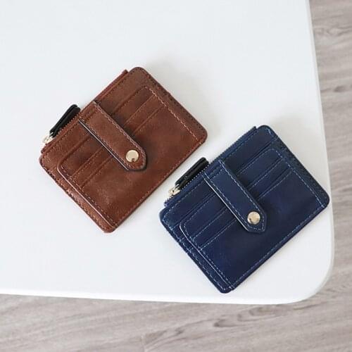 Hot Selling Simple Women Purse PU Leather Zipper Coin Pouch Short Wallet Casual Card Holder Billfold -B5