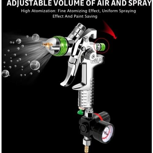 2.5mm HVLP Gravity Feed Spray Gun Kit with Regulator Paint Primer Metal Flake