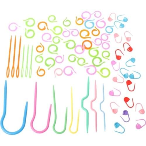 53 pcs Plastic Crochet Hook Knit Yarn Weave Knitting Needle Clip Marker Tool Set