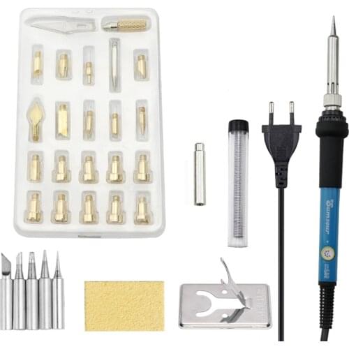 60W/80W Carving Pyrography Pen Kit Adjustable Temperature Soldering Iron Wood Burning Kit Welding Wood Embossing Repair Tools
