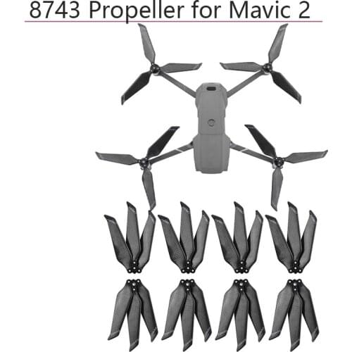 8pcs Carbon Fiber 3 Leaf Paddle Low-noise Propeller 8743 Quick Release Blade Props for DJI Mavic 2 Pro/Zoom Drone Accessories