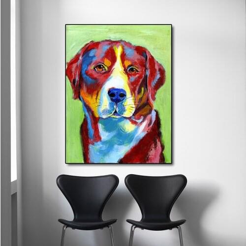 AAVV Posters and Prints Wall on Canvas Art Cute Dog Terrier Canvas Painting Posters for Living Room Home Decor No Frame