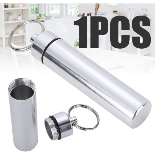 Large Pill Cases For Outdoor Travel Delicate Aluminum Alloy Waterproof Medicine Box Drug Capsule Cartridge Pillcase Keychain