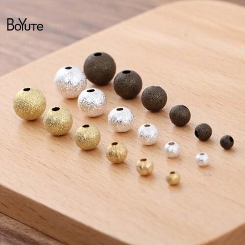BoYuTe (500 Pieces/Lot) 3.2-4-5-6-7-8 MM Metal Brass Frosted Beads Diy Beads Jewelry Making Materials Wholesale