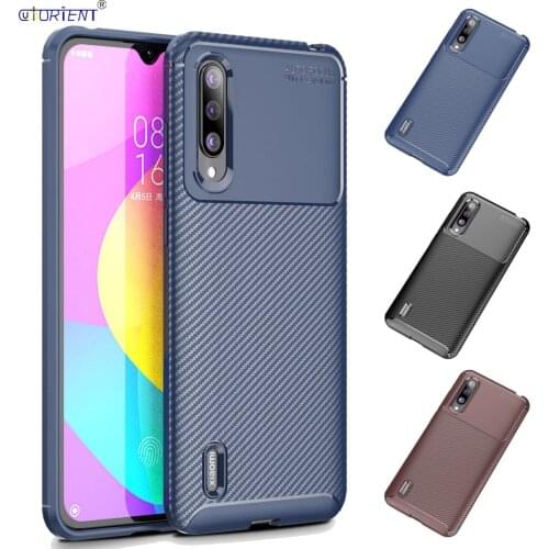 Bumper Case for Xiaomi Mi A3 CC9e Soft Silicone Matte Cover Xaomi Mi A 3 Carbon Fiber Fitted Cases Xiomi MiA3 XiaomiA3 Fundas