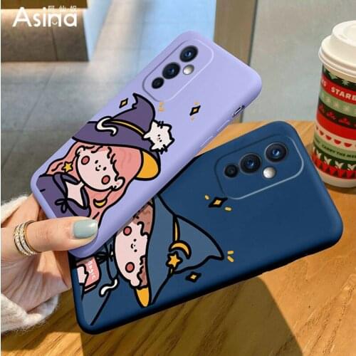 ASINA Cute Cartoon Case For Oneplus 9 8t 8 Pro Liquid Silicone Couple Cases For Oneplus 7 7T Pro Nord Cover Shockproof Capa Girl