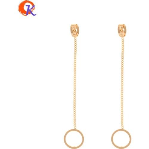 Cordial Design 40Pcs 10*62MM Jewelry Accessories/DIY Earring Back/Chain Shape/Genuine Gold Plating/Hand Made/Earrings Findings