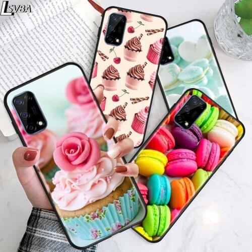 Dessert Ice Cream Cake for OPPO Realme V15 X5 X3 X50 X7 X2 C17 C11 C3 C2 7 7i 6 6S 6i 5 Narzo 20 Pro Black Phone Case