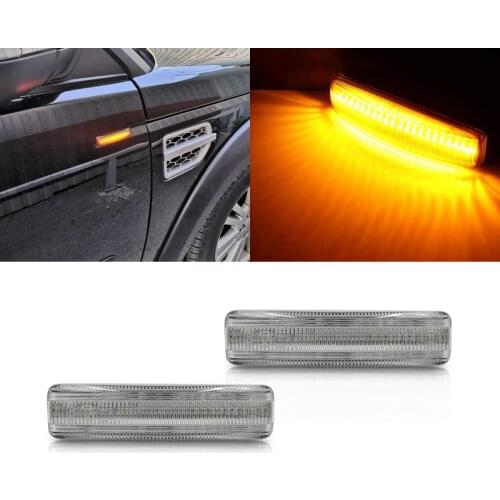 For Land Rover Range Rover Sport 2006-2013 LR2 Freelander 2 LR3 LR4 Discovery 3 4 2005-2015 Clear Amber Led Side Marker Lights