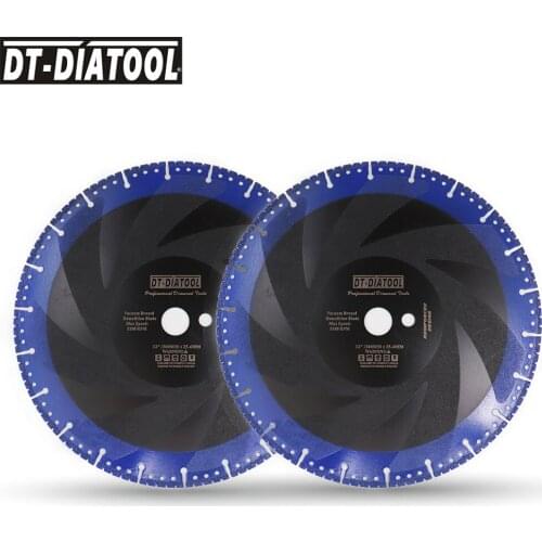 DT-DIATOOL 2pcs 12" Premium Vacuum Brazed Tech Diamond Cutting Discs For Multi Purpose 300mm Rescue Saw Blades Diameter 300mm