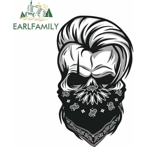EARLFAMILY 13cm x 7.8cm for Barber Skull T-shirt Car Sticker Scratch-proof Personality Decoration Motocycle Helmet Vinyl Decal