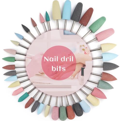 6pcs Silicone Nail Drill Milling Cutter Drill Bits Files Burr Buffer for Electric Machine Nail Art Grinder Cuticle Cutter Tools