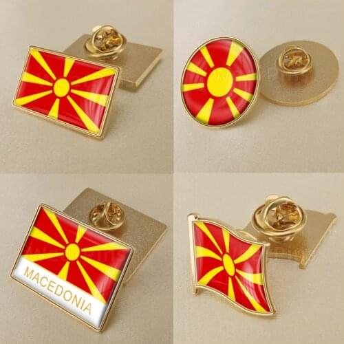 Coat of Arms of Macedonia/Macedonians Flag National Emblem Brooch/Badges/Lapel Pins