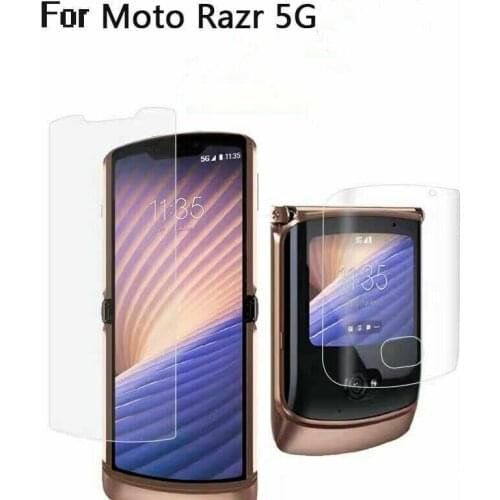 3 In 1 TPU Hydrogel Film for Motorola Razr 5G 2020 Rear Front Back Full Cover Soft Screen Protective Transparent Oleophobic Film