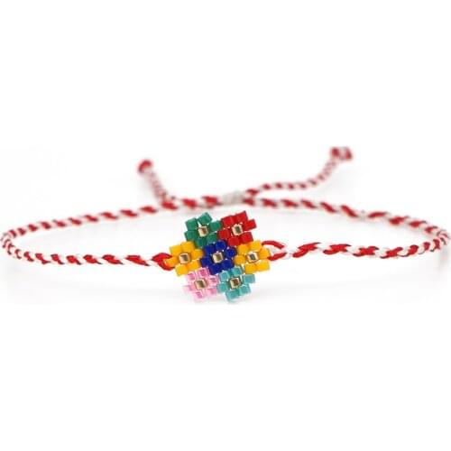 Go2boho Bohemian Miyuki Bracelet for Girl Childs Kids Gift Flower Bracelets Women Pulsera Boho Jewelry Handmade Braided Armband