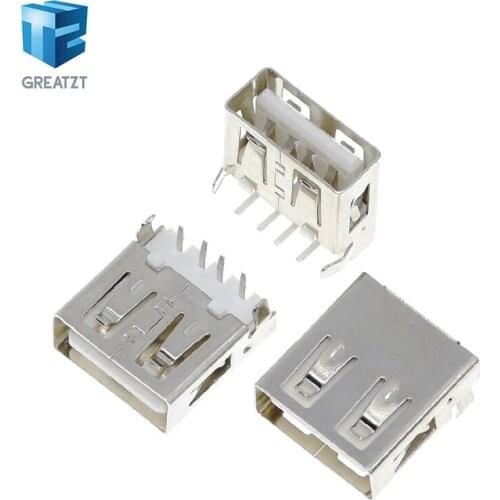 GREATZT 2020 Hot Sale 10Pcs USB Type A Standard Port Female Solder Jacks Connector PCB Socket USB-A Type