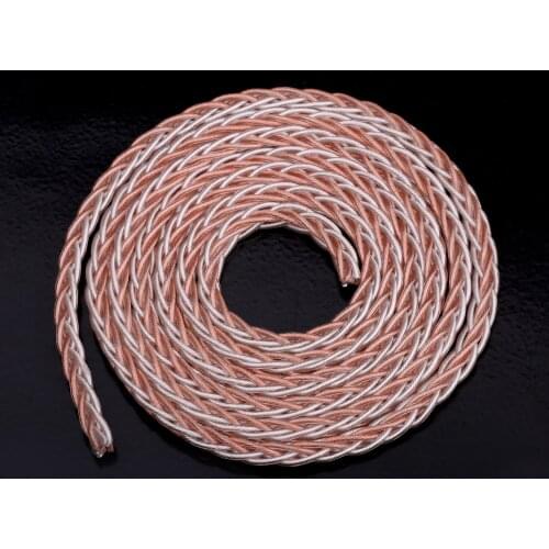 HPC-003 HiFi Hi-end Top class Headphone Earphone Cable double colour customized pure sliver 4N 99.99% OFC Copper