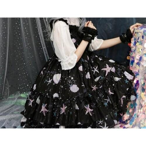 Kawaii Japanese Lolita JSK Dress Women Summer Girl Bow Sweet Dress D091