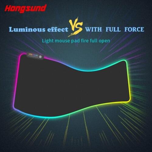 Hongsund Led Mouse Pad Large Thicken 780*4*350 mm Knitted Edge 8 Color Rubber Base Big Gaming Gamer Soft Mousepad Mause Mat