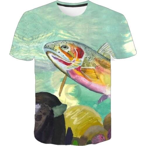 Summer Fish Outdoor 3D Print Kids T Shirt Cool Fishing O-Neck Short Sleeve Casual Hip Hop Boys T-Shirts Children Clothing Tops