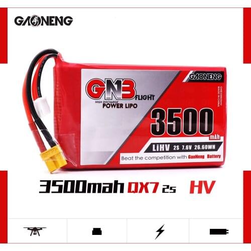 Gaoneng GNB 3500mAh 2S1P 7.6V 2C/4C HV Lipo Battery with XT30 Plug For frysky Taranis QX7 Transmitter Remote control RC Parts
