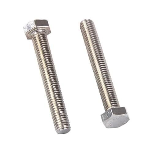 M5 DIN933 External Hex Hexagon Head Screws Full Threaded The 304 Stainless Steel Bolt Machine DIY Pack of 10
