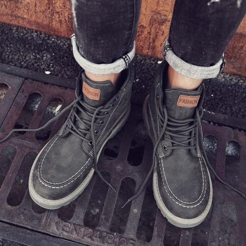 2019 Men Boots Work Safety Boot Retro Breathable Shoes Safety Shoes For Casual Sneaker Army Boots Work Shoes K5-55