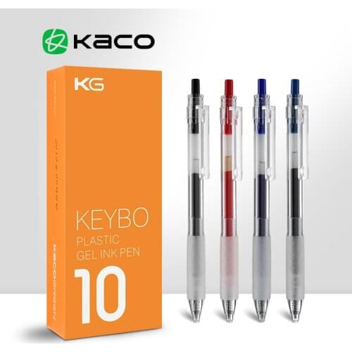 Kaco 10pc/Lot Gel Pen Set with Refill for Xiaomi Gel Pens 0.5MM Push Pучка Caneta Ball Point Handle for Office School Supplies