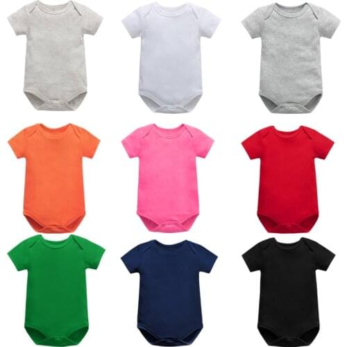 Baby Bodysuits Newborn Clothes Body Bebe Short Sleeve Solid color Summer Brand New Infant Jumpsuit Baby Girl Boys Clothes