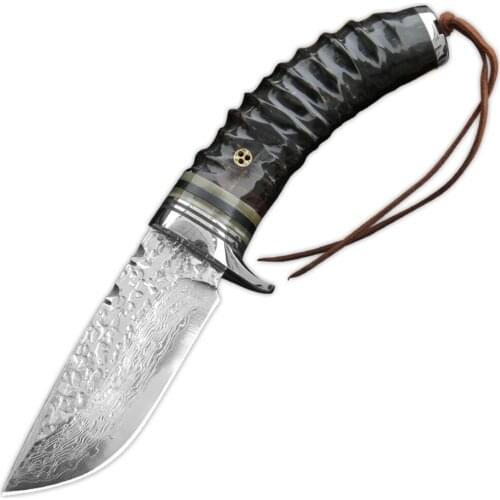 VG10 67 layer Damascus steel deer horn handle outdoor hunting knife high hardness forging straight blade li gifts knives Tool