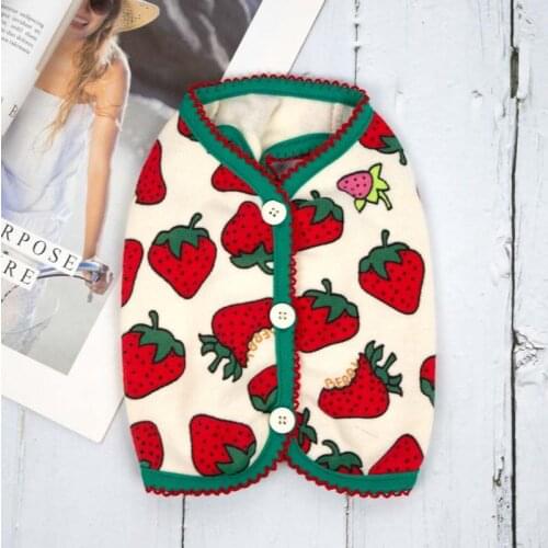 Pet dog autumn and winter plus velvet Teddy Bichon Schnauzer strawberry coat vest vest small dog clothes