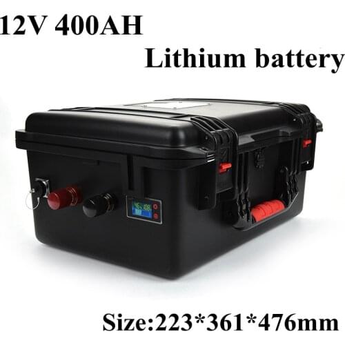 Rechargeable 12V 400Ah Lithium Li Ion Battery Pack with BMS for UPS System Soalr System RV Caravan Motorhome+10A Charger