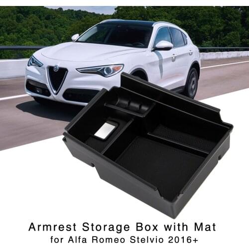 For Alfa Romeo Stelvio 2016 2017 2018 Armrest Storage Box Central Console Organizer Holder Tray Interior
