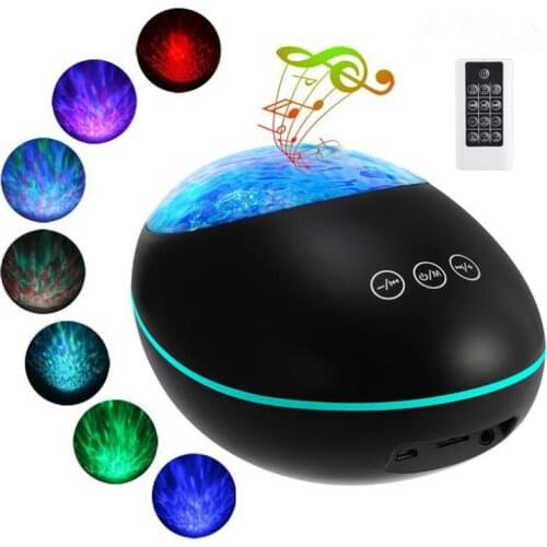 Underwater World Ocean Wave Projector Galaxy Starry Sky Projector LED Night Light with Speaker for Kids Bedside Sleep Lamp Light