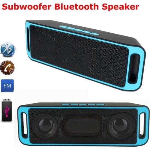 Portable Wireless Bluetooth Speaker Stereo Subwoofer TF USB FM Radio Built-in Mic Dual Speaker Super Bass Sound Speakers AUX