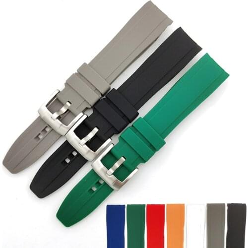 18mm 20mm 22mm Soft Silicone Watch Strap Arc Elbow Sport Waterproof Men Women Universal Rubber Wrist Band Bracelet Accessories