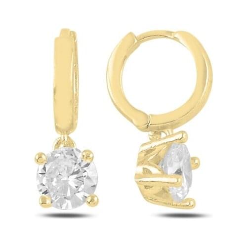 Silver 925 Sterling Engagement Dangle Zircon Leading Team Earrings