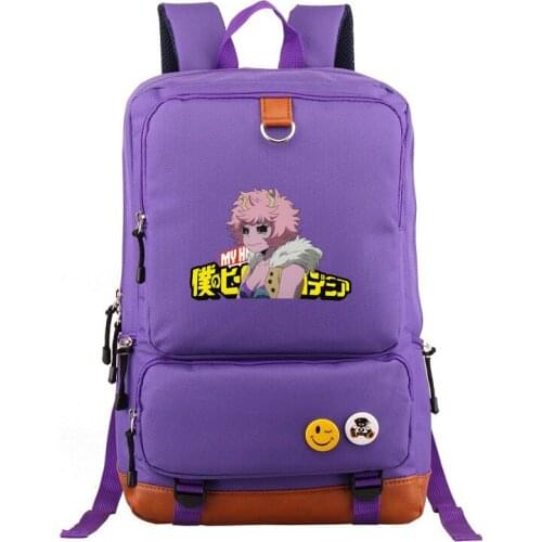 My Hero Academia School Bags Ashido Mina Pinky Women Shoulder Bags Travel Backpack Anime Bookbag Unisex Canvas Laptop Bagpack