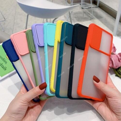 Slide Camera Lens Protection Phone Case for samsung A32 A52 S21 Ultra Matte Back Cover for samsung a32 a52 s21 plus phone cover