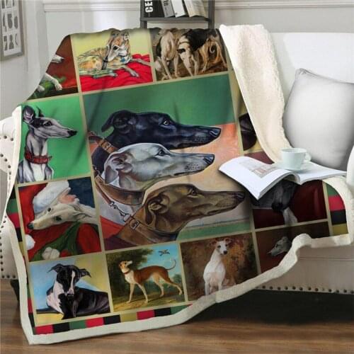 Cute cartoon pet dog 3D Print Sherpa Blankets Couch Quilt Cover Travel Bedding Velvet Plush Throw thick Fleece Blanket Bedspread