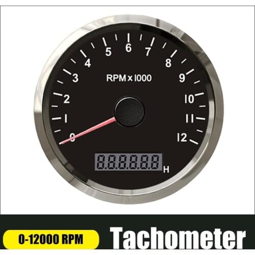 12000 RPM Car Boat Tachometer Engine Tacho Gauge With LCD Hour Meter Digital Display Tachometer For Truck Motorcycle