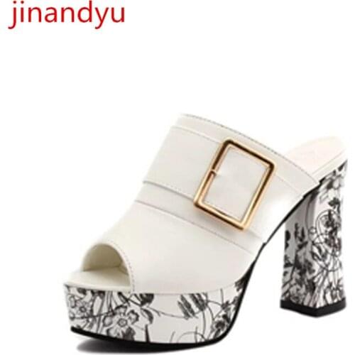 Platform Shoes High Heels Women Chunky Sandals Fashion Women Summer Slippers Sexy Black Red White Heels Ladies Shoes and Sandals