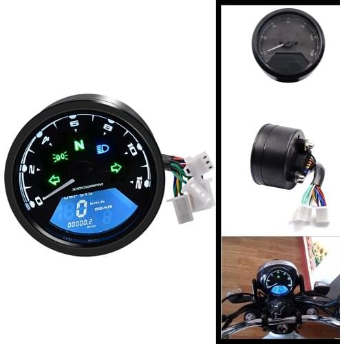 Universal Waterproof Motorcycle Digital Speedometer Moto Multi-function Instrument LED Night Vision Panel Odometer Tachometer