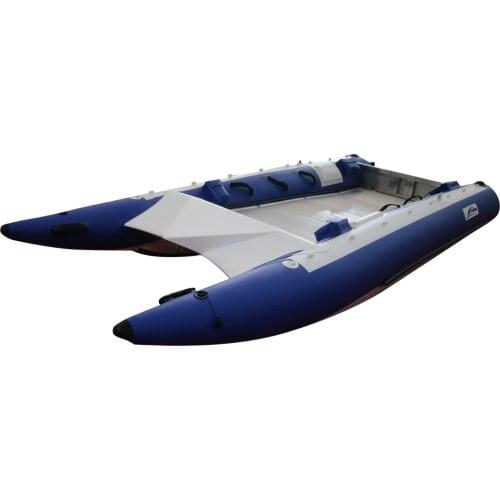 GTG450 Goethe Fiberglass Bow Stainless Steel Transom High Speed Catamaran Inflatable Boat