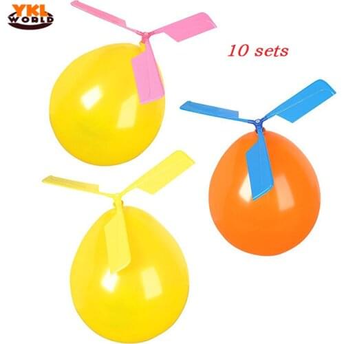 YKLWorld 10 Sets/pack Funny Classic Balloon Helicopter Indoor/outdoor Garden Interesting Flying Toy Kid Child Birthday Gift (C5