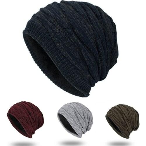 Winter Warm Riding Beanie Fashion Men Knitted Hat Casual Male Solid Color Bike Cycling Beanies High Quality Men Hats For Male